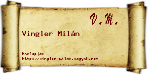 Vingler Milán névjegykártya